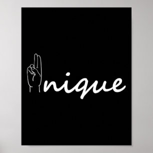 Póster Alfabeto único ASL American Sing Language ASL Tea