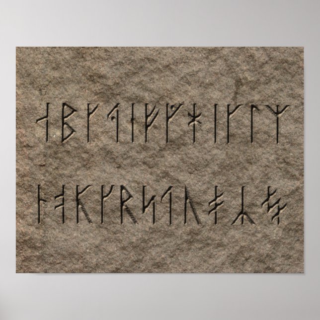 Póster Alfabeto viking (Frente)