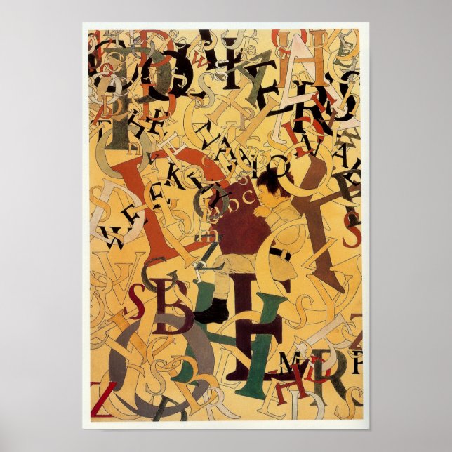 Póster Alfabeto vintage Maxfield Parrish (Frente)