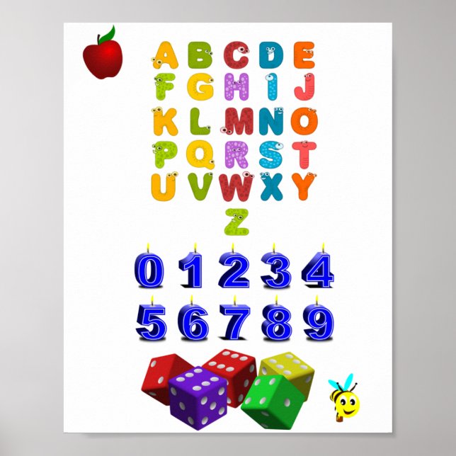 Póster Alfabeto y número (Frente)