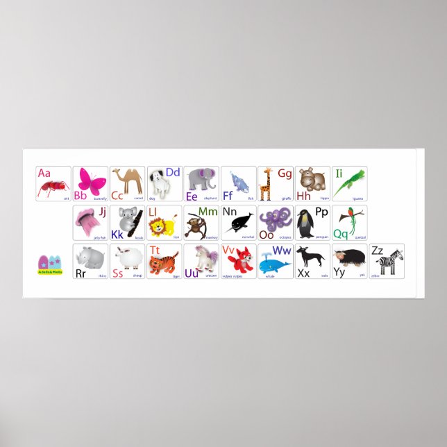 Póster Alfabetos de animales (Frente)