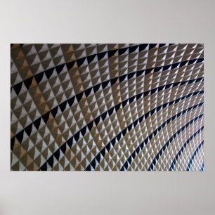 Póster Alfombra de área blanca, negra y marrón