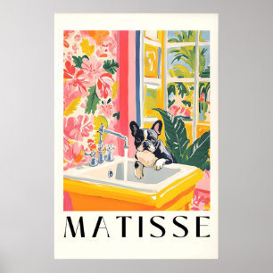 Póster Alfombra de baño de Bulldog Francés divertida esti