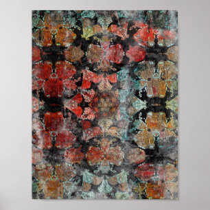 Póster Alfombra de lana antigua hecha a mano de la época 