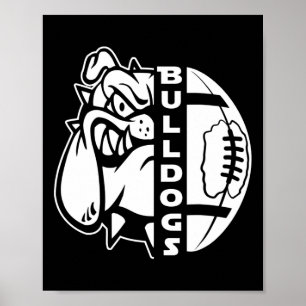 Póster Alfombra Divertida Cara de Bulldog Mitad Balón de