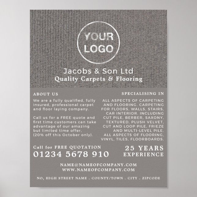 Póster Alfombras grises, capa de alfombra, publicidad de  (Frente)