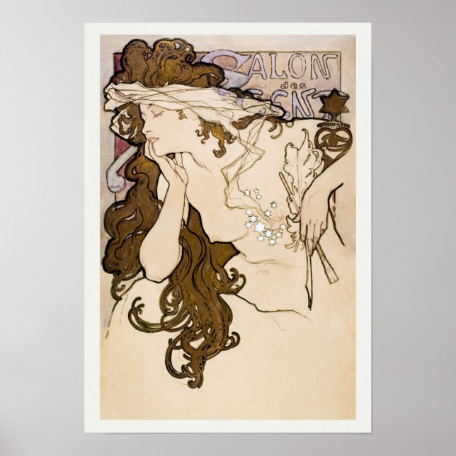 Póster Alfons Mucha -  Art Nouveau Poster (Frente)