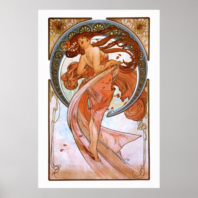 Póster Alfons Mucha: Danza (Frente)