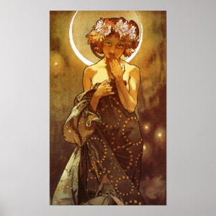 Póster Alfons Mucha: Luna