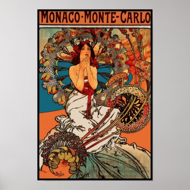 Póster Alfons Mucha Monaco Monte Carlo poster (Frente)