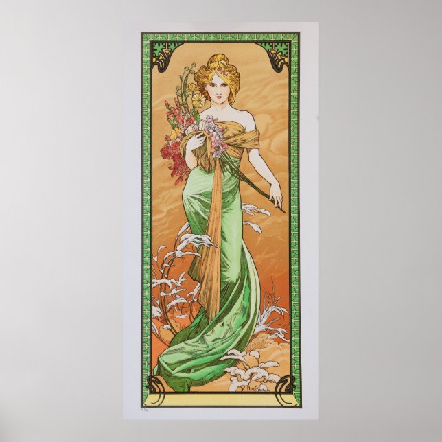 Póster Alfons Mucha - Primavera de 1900 (Frente)