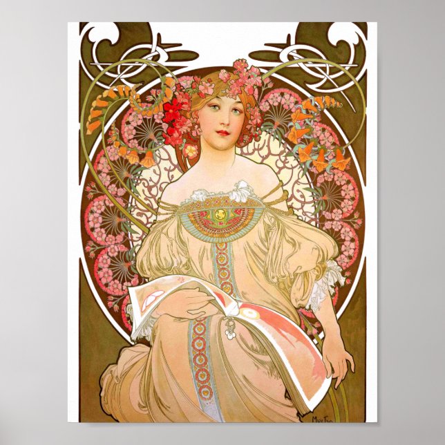Póster Alfons Mucha Reverie (Frente)