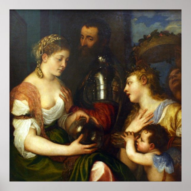 Póster Alfonso de Alvalos, Marqués del Vasto - Tizano (Frente)