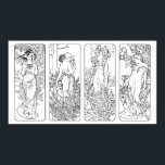 Póster Alfonso Mucha - Cuatro estaciones - posts en blanc<br><div class="desc">Posters de arte de Mucha</div>