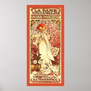 Póster ~ Alfonso Mucha de dama Aux Camelias del La