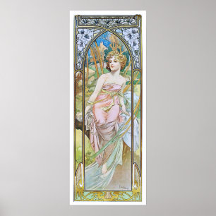Póster Alfonso Mucha. Eveil Du Matin