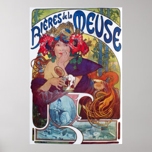 Póster Alfonso Mucha. La la Mosa, c.1897 de Bieres De