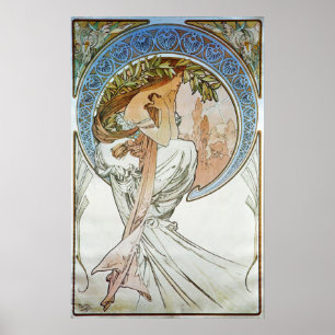 Póster Alfonso Mucha. La Poesie/poesía, 1898