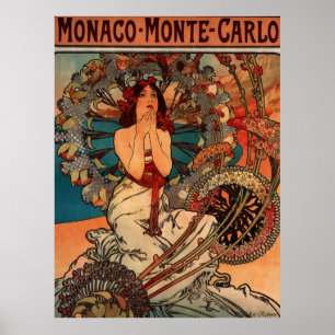 Póster Alfonso Mucha Mónaco Monte Carlo