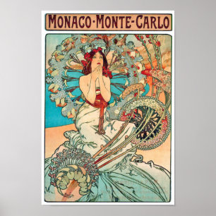 Póster Alfonso Mucha Mónaco, Monte Carlo, 1897