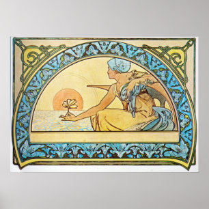 Póster Alfonso Mucha. Nenuphar/Waterlily, 1898