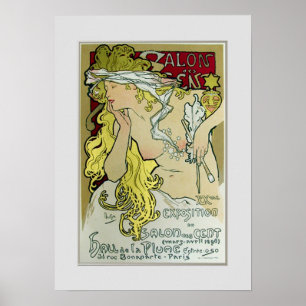 Póster Alfonso Mucha, poster de la exposición, 1896.