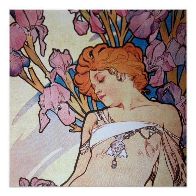 Póster Alfonso vintage Diosa de Mucha Art Nouveau (Anverso)