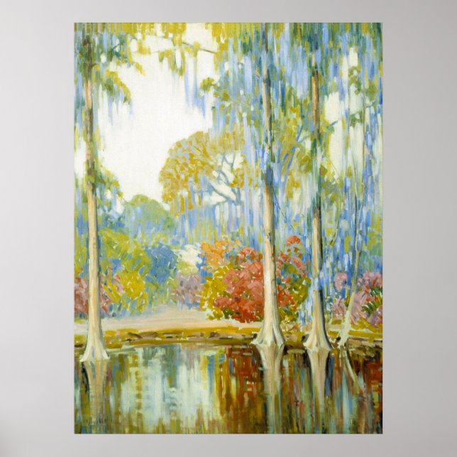 Póster Alfred Hutty Magnolia Gardens Pintura de época (Frente)