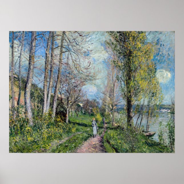 Póster Alfred Sisley - Bancos del Sena en By (Frente)