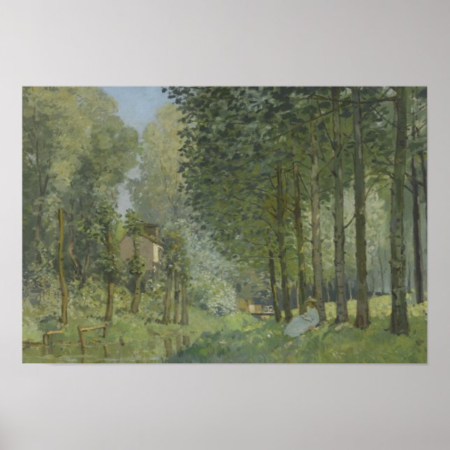 Póster Alfred Sisley - Descansa a lo largo del Stream (Frente)