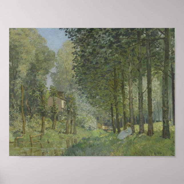 Póster Alfred Sisley - Descansa a lo largo del Stream (Frente)
