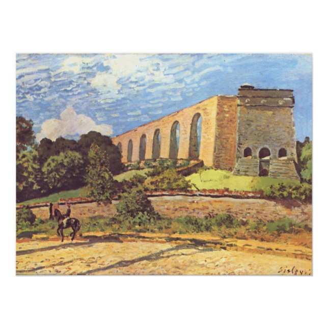 Póster Alfred Sisley El acueducto de Marly (Anverso)