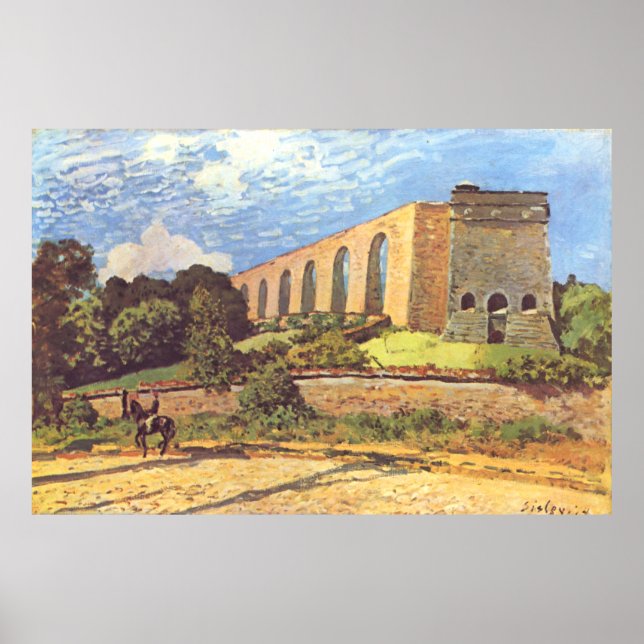 Póster Alfred Sisley El acueducto de Marly (Frente)