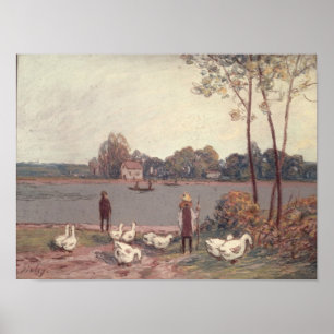 Póster Alfred Sisley el   en los bancos del Loing