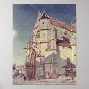 Póster Alfred Sisley el   la iglesia en Moret
