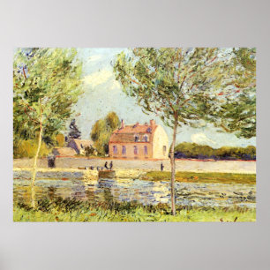 Póster Alfred Sisley Houses a orillas del Loing