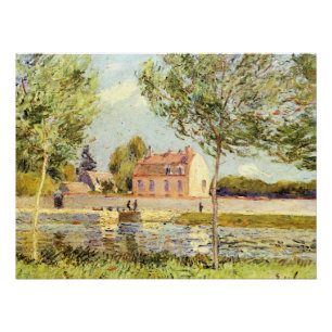 Póster Alfred Sisley Houses a orillas del Loing