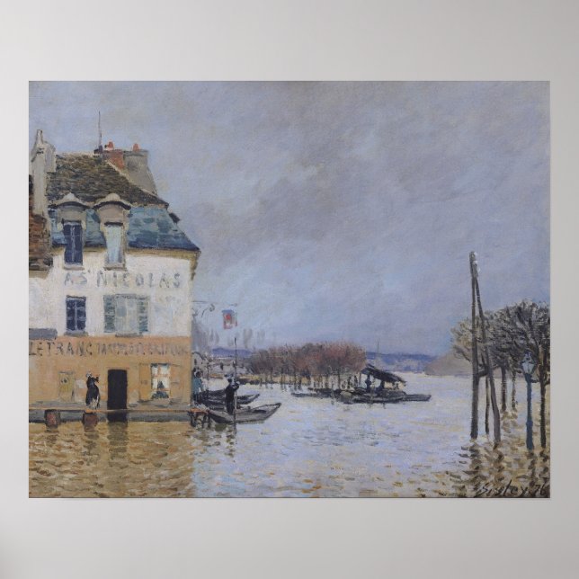 Póster Alfred Sisley | Inundación en Port-Marly (Frente)