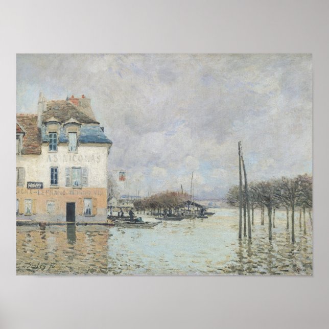 Póster Alfred Sisley | Inundación en Port-Marly (Frente)