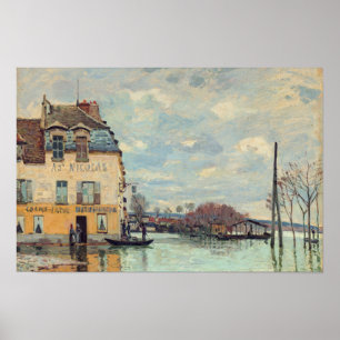 Póster Alfred Sisley - Inundación en Port-Marly 1872