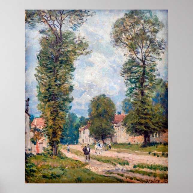 Póster Alfred Sisley - La carretera de Versalles (Frente)
