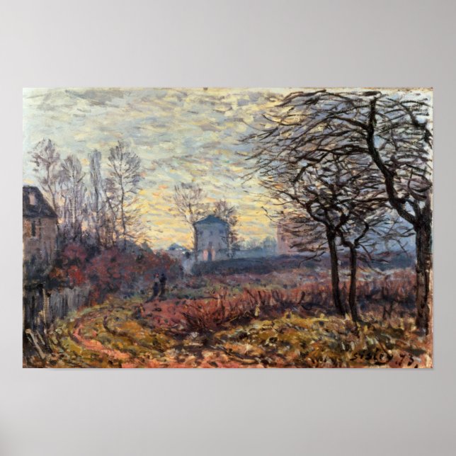 Póster Alfred Sisley | Landscape near Louveciennes (Frente)