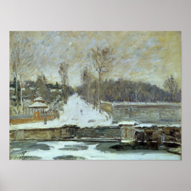 Póster Alfred Sisley | Lugar acuático de Marly-le-Roi (Frente)