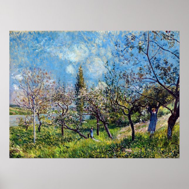 Póster Alfred Sisley Orchard en primavera (Frente)