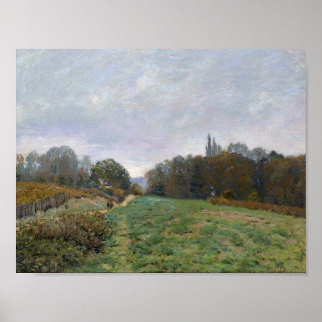 Póster Alfred Sisley - Paisaje en Louveciennes (Frente)