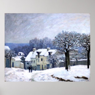 Póster Alfred Sisley Place du Chenil en Marly, nieve