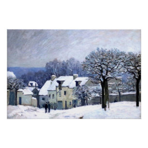 Póster Alfred Sisley Place du Chenil en Marly, nieve