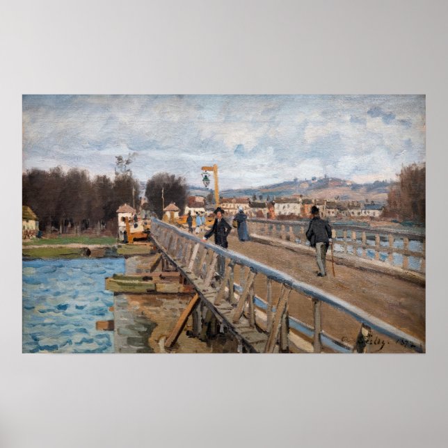 Póster Alfred Sisley - Puente de futbol en Argenteuil (Frente)