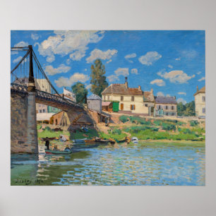 Póster Alfred Sisley - Puente en Villeneuve-la-Garenne