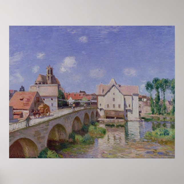 Póster Alfred Sisley | The Bridge at Moret (Frente)